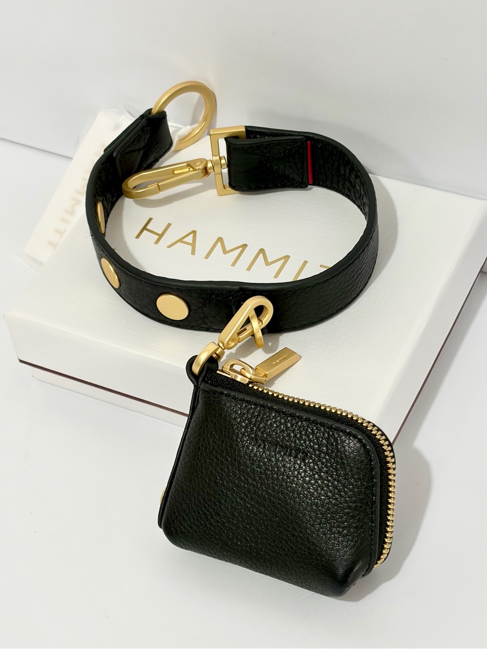 Hammitt Edward Riveted Strap Extender/Syd Pouch/Brushed Gold Hardware